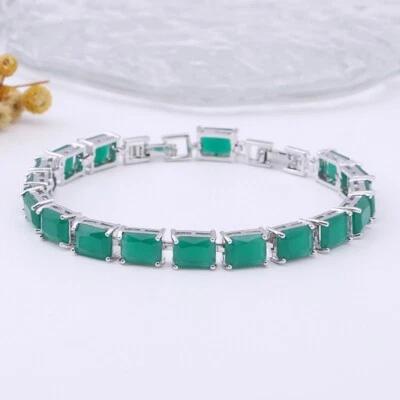 NUEVO Joyería de Verano Malasia Verde Ágata Piedras Preciosas Plata Dije Pulsera Mujer Foto 1 de 4