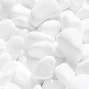 Gartenkies SNOW 26 - 40 mm schneeweißer Marmor Kies Steine weiß gerundet 25kg - Bild 1 von 7