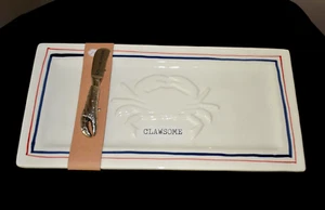Mud Pie Clawsome Crab Hostess Serving Tray and Spreader Set  NEW - Picture 1 of 11