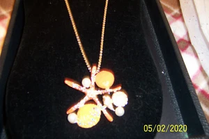 Betsey Johnson Orange Sealife Halskette - Neu - Bild 1 von 3