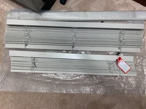 PREMIER LIGHT GREY WOODEN VENETIAN BLINDS FOR SALE SET OF TWO NEW 50 MM SLATS - Picture 1 of 6