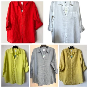 NWT Linen Front button Sigrid Olsen Multicolor Tunic Sz XL, 1X, 2X - Picture 1 of 17