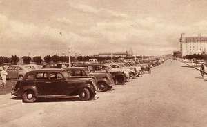 Argentina Necochea - Avenida 9 de Julio - Cars on Parking old sepia postcard - Picture 1 of 2