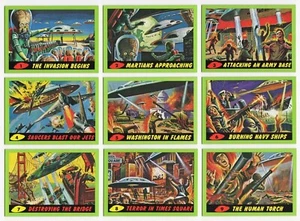 2012 TOPPS HERITAGE MARS ATTACKS 1962 Re-Issued 55 Card Green Parallel Base Set - Picture 1 of 1