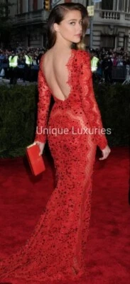 Maxi Vestido EMILIO PUCCI RUNWAY Azul Guipur Seda Encaje $5600 IT40 S Celebridades Foto 1 de 4