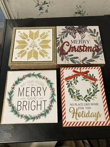 Christmas Wall Decor Plaques. Set Of 4 Ashland - Picture 1 of 3