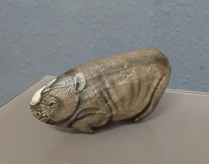 bemalter Stein/handbemalt Nashorn, Skulptur, Dekoration, Geschenk - Bild 1 von 18