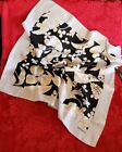 Max&Co. 100% Silk Scarf 26? X 25" Black Gray Floral Made In Italy Nwt Gift Box