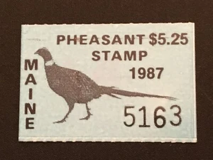 ICOLLECTZONE  US Maine 1987 Pheasant Stamp VF NH - Picture 1 of 1