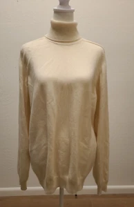 Tasso Elba Womens 100% Cashmere Beige Turtleneck Sweater Size L Soft - Picture 1 of 9