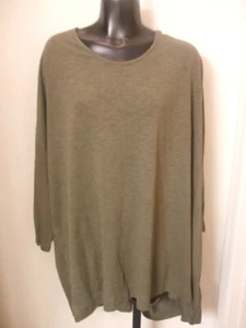 LOGO Lori Goildstein Tunic Top 2X Olive Green Pockets 3/4 Sleeves Piper A382380 - Picture 1 of 10