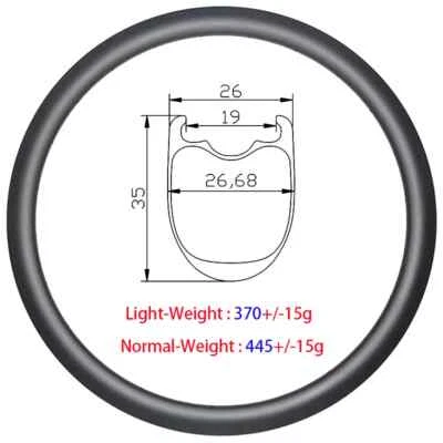 Llanta de carbono 700c freno de disco carretera 35 mm profundidad 26 mm ancho 18 20 21 24 28 32 agujeros Foto 1 de 4
