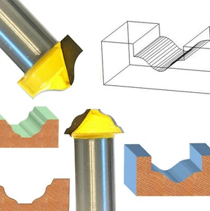 2 pc 1/2" SH 3/4" Diameter Ogee Faux &  Wave Faux Plunge Groove  Router Bit - Picture 1 of 12