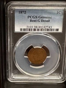 1872 P Indian Head Cent PCGS Genuine Good Condition Rare Key Date Coin 2743 - Picture 1 of 4