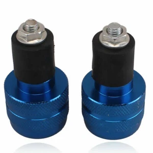 2x Blu universale 22mm 7/8 " Manubrio Impugnatura per tappo terminale Ends Caps - Picture 1 of 7