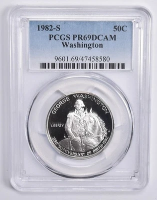 PR69 DCam 1982-S Washington Commemorative Half Dollar PCGS Blue Lbl *4362 - Image 1 of 4