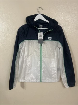 Chaqueta cortavientos New Balance para mujer pequeña con capucha cremallera completa atlética correr Foto 1 de 4