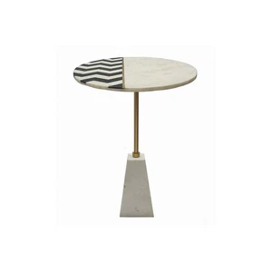 A&B Home 48489 Brass Inlay 18 inch Brass Spray Occasional Table - Picture 1 of 3