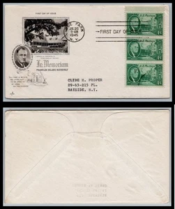 US FDC # 930 1c Roosevelt  ArtCraft  addressed 1945, 9p9638 - Picture 1 of 1