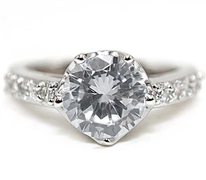 3CT Treated White Sapphire 925 Sterling Silver Ring Jewelry Sz 9 - Picture 1 of 4