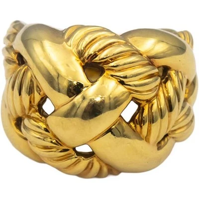 DAVID YURMAN 18k Yellow Gold Woven Knot Cocktail Ring Size 7 - Image 1 of 4