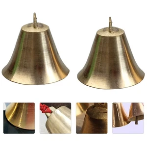 2 Stck. Kupfer Glocke Anhänger Mini Öffnung Horn Glocken zum Selbermachen Windspiele Zubehör - Bild 1 von 12