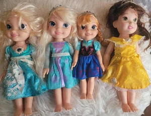 Disney Princess Lot 4 Toddler Dolls –1 Musical Elsa, Elsa, Anna & Belle 13" Used - Picture 1 of 5