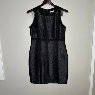 MICHAEL Michael Kors 女式黑色金属紧身连衣裙磨损装饰 4 码 — 第 1/4 张图片