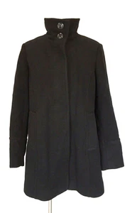 Lands' End Damen schwarz Wolle Stehkragen elegant Auto Mantel Größe 4P neu mit Etikett - Bild 1 von 12