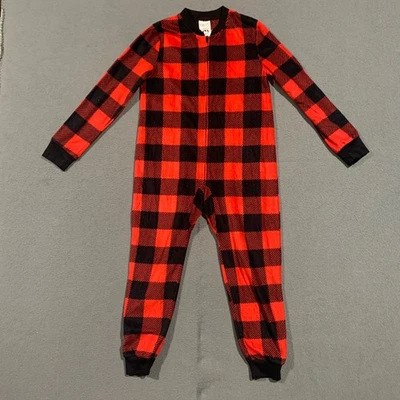 Pijama polar a cuadros Mad Dog Concepts niños rojo negro búfalo una pieza talla M 8 Foto 1 de 4