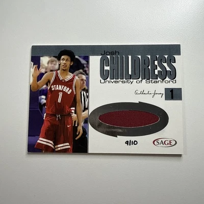 2004 Sage Hit Josh Childress Rookie Silver /10 Authentic Jersey RC #JR2 Stanford - Image 1 of 2