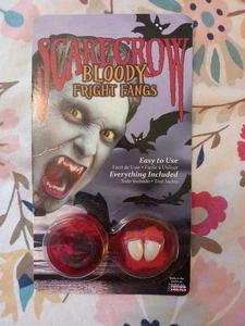 Scarecrow Bloody Fright Vampire Fangs Halloween Fancy Dress Brand New - Picture 1 of 1