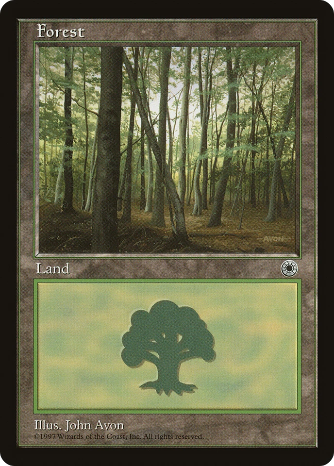 Forest (Slanted Tree) (MP) Portal POR Magic MTG - Image 1 of 1