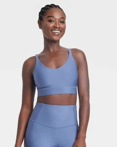 NWT~ All in Motion sz S Blue Medium Support Effortless Support Bra Sports vv18 - Picture 1 of 3