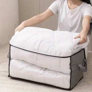 2 sacchetti portaoggetti vestiti biancheria organizer cotone sacchetti tessuto tasche casa UK - Foto 1 di 13