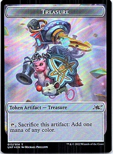 Tresure (13) Teddy Bear (9) Unfinity Magic The Gathering Foil Token Light Play - Picture 1 of 2