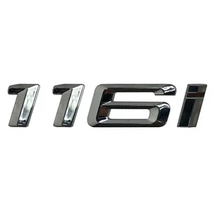 Emblema de placa de maletero trasero con número de letra plana plateado cromado 116i para BMW - Imagen 1 de 1