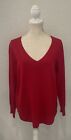 Chico?s Size 2/Large Lightweight Rhinestone Long Sleeve Red Sweater Excellent