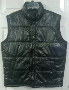 Men’s J Ferrar Black Shinney Solid Puffer Vest Size XLarge - Picture 1 of 4