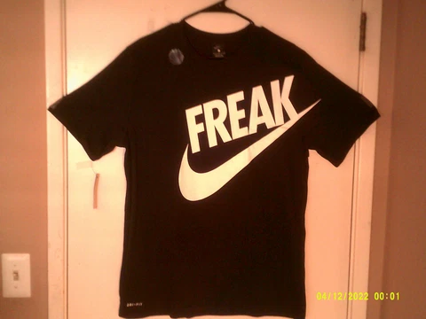 NEW NIKE DRI-FIT GIANNIS ANTETOKOUNMPO "Freak Tee" MEN'S BLACK T-SHIRT LARGE Cover