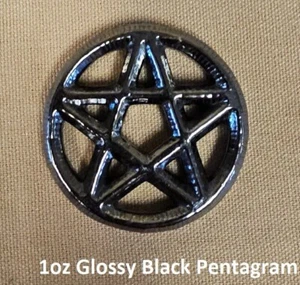 1 oz handgegossener 999 Silberbarren "schwarzes Pentagramm" von YPS - Bild 1 von 2