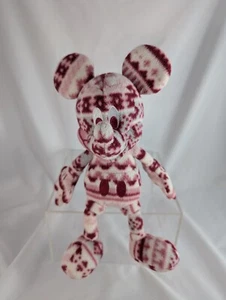 RARE Uniqlo Disney Mickey Mouse Plush 11 in "Pink Fleece" Uniqlo Mickey Plush - Picture 1 of 4