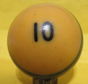 Vintage  Replacement Pool Ball Billiards yellowing #10 Gear Shift Cane Topper - Picture 1 of 3