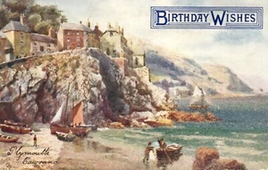 Tuck Oilette Happy Plymouth Cawsand Beaded Birthday Wishes 7506 - Picture 1 of 2