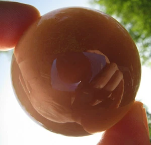 GOLD GREY BANDED AGATE CALMING WARMING ILLUMINATION CRYSTAL SPHERE 89.4g - Picture 1 of 10