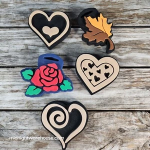 Chunky Foam Stamp Rose Flower Leaves Valentine Hearts Leaf Mounted Rubber Stamps - Picture 1 of 11