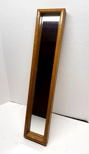 Langer schmaler rechteckiger gerahmter Wand-Akzentspiegel Eiche 25" x 5" - Bild 1 von 9