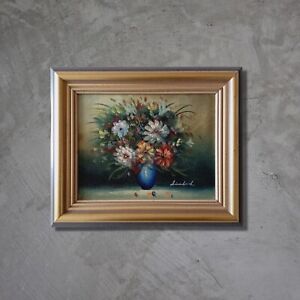 ORYGINALNY obraz olejny na płótnie | Martwa natura/wazon kwiatowy | Podpisany: Limbach
