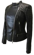 Coach Leather Motorcycle Jacket, Women's Bailey Lined Jacket, Black 84809
