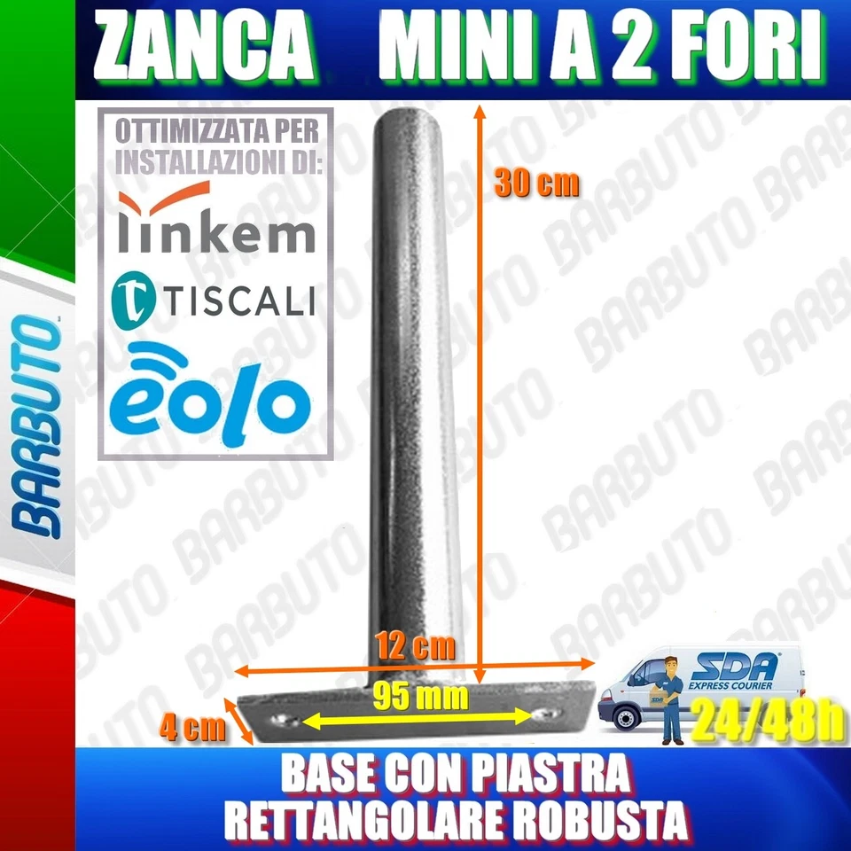 SUPPORTO DI FISSAGGIO DRITTO PER LINKEM E ANTENNE WIFI PER ESTERNO 2 FORI - Immagine 1 di 1
